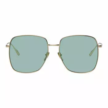 Солнцезащитные очки Gucci Square, зеленый/золотой