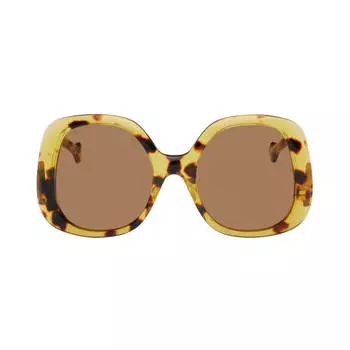 Солнцезащитные очки Gucci Tortoiseshell Oversized, жёлтый