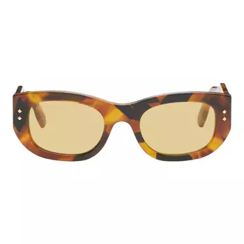 Солнцезащитные очки Gucci Tortoiseshell Rectangular, коричневый