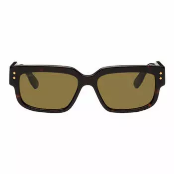 Солнцезащитные очки Gucci Tortoiseshell Rectangular, коричневый