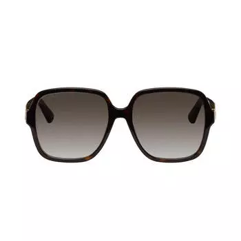 Солнцезащитные очки Gucci Tortoiseshell Square, коричневый