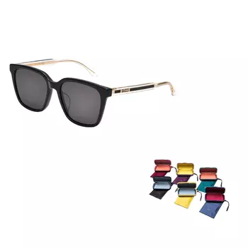 Солнцезащитные очки Gucci унисекс, черный/золотой