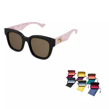 Очки солнцезащитные Gucci Unisex крупные, черный / розовый