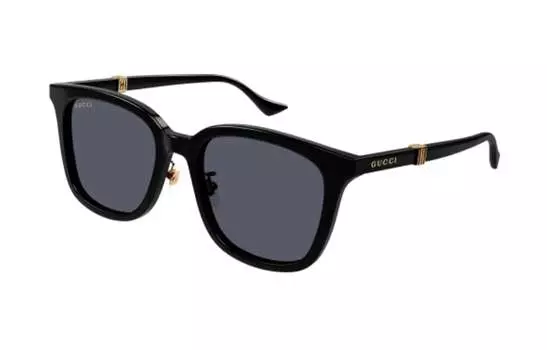 Очки солнцезащитные Gucci Unisex прямоугольные, черный / темно - синий