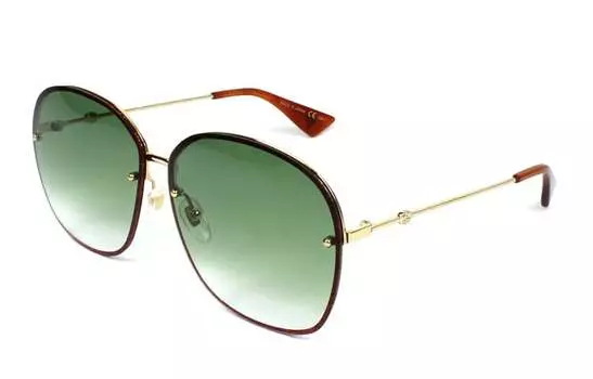 Солнцезащитные очки Gucci Unisex, зеленый / золотой