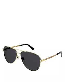 Солнцезащитные очки Gucci Vintage Web Pilot, 63 мм, золотой