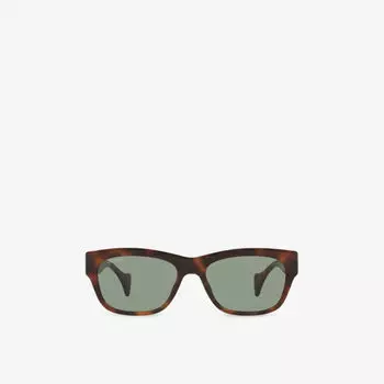 Солнцезащитные очки Gucci в черепаховой оправе из ацетата квадратные, коричневый