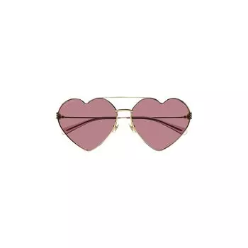 Солнцезащитные очки Gucci в форме сердца, золотистые