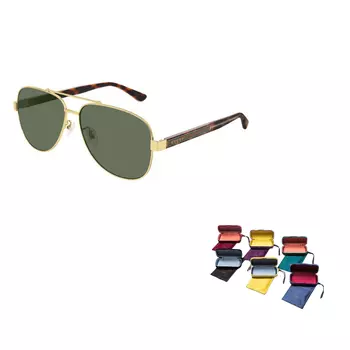 Солнцезащитные очки Gucci Web мужские, черный / коричневый / золотой
