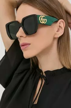 Солнцезащитные очки Gucci, зеленый