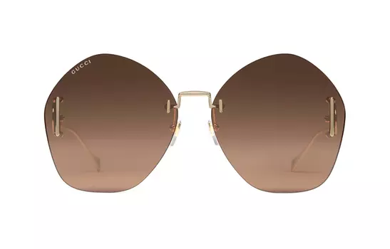 Солнцезащитные очки Gucci женские, золотой / бронзовый