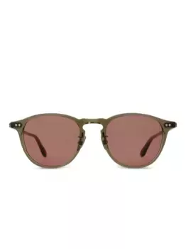 Солнцезащитные очки Hampton в круглой оправе Garrett Leight, зеленый