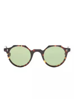 Солнцезащитные очки Heri в круглой оправе Lesca, коричневый