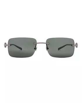 Солнцезащитные очки Horsebit Top Bar Gucci, цвет Ruthenium & Grey