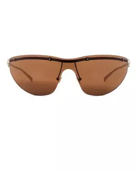 Солнцезащитные очки Horsebit Top Bar Gucci, цвет Gold & Brown