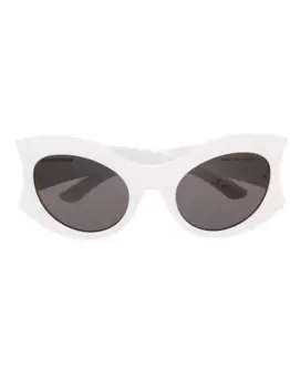 Солнцезащитные очки Hourglass в круглой оправе Balenciaga Eyewear, белый