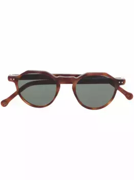 Солнцезащитные очки Icon в круглой оправе Lesca, коричневый