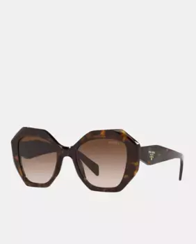 Солнцезащитные очки из ацетата с геометрическим рисунком в Гаване Prada, коричневый