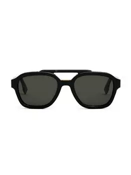 Солнцезащитные очки из ацетата с логотипом 52MM Fendi, черный