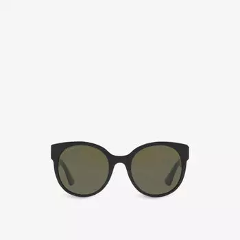 Солнцезащитные очки из ацетата в круглой оправе gg0035sn Gucci, черный