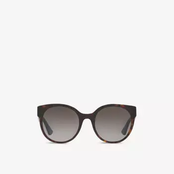 Солнцезащитные очки из ацетата в круглой оправе gg0035sn Gucci, коричневый