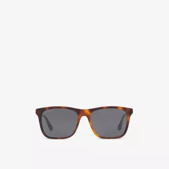 Солнцезащитные очки из ацетата в прямоугольной оправе GG0381SN Gucci, коричневый