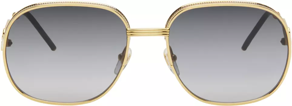 Солнцезащитные очки из квадратного металла золотисто-зеленого цвета Casablanca