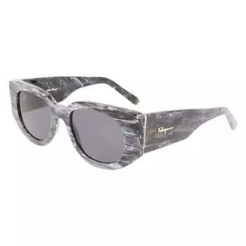 Солнцезащитные очки из серого ацетата Ferragamo