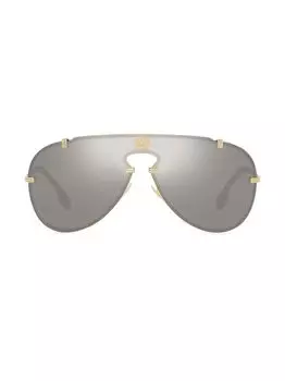 Солнцезащитные очки из зеркального металла 43 мм Versace, золотой