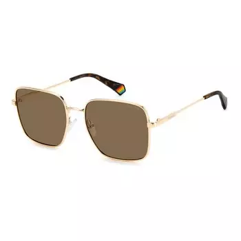 Солнцезащитные очки из золотистого металла Polaroid