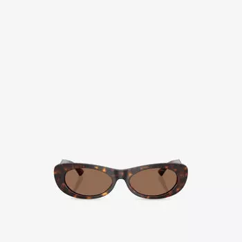 Солнцезащитные очки Jimmy Choo в ацетатной овальной оправе, коричневый