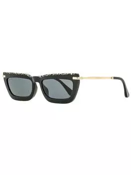 Солнцезащитные очки Jimmy Choo женские прямоугольные Vela/G/S FP3IR черные/золотые/леопардовые 55 мм