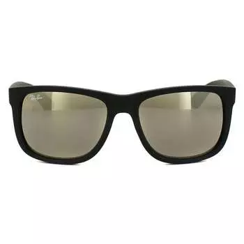 Солнцезащитные очки justin 4165 622/5a золотые зеркальные Ray-Ban, черный