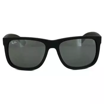 Солнцезащитные очки justin 4165 622/6g резиновые серые зеркальные Ray-Ban, черный