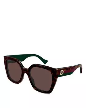 Солнцезащитные очки Kering Web Studi в форме бабочки, 55 мм Gucci, цвет Brown