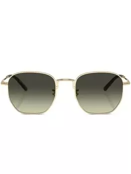 Солнцезащитные очки Kirney в геометрической оправе Oliver Peoples, золотистый