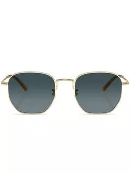 Солнцезащитные очки Kirney в квадратной оправе Oliver Peoples, золотистый