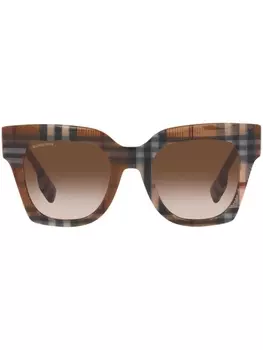 Солнцезащитные очки Kitty в клетку Burberry Eyewear, коричневый