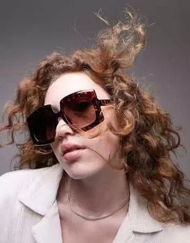 Солнцезащитные очки-клеш в квадратной оправе Topshop