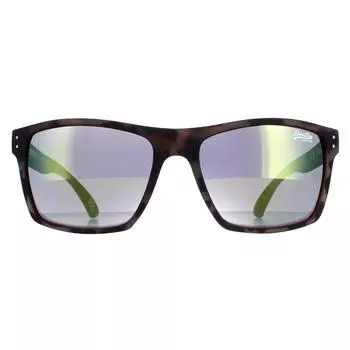 Солнцезащитные очки kobe sds 122 матовые прорезиненные черепахового цвета серо-желтые с зеркальцем Superdry, коричневый