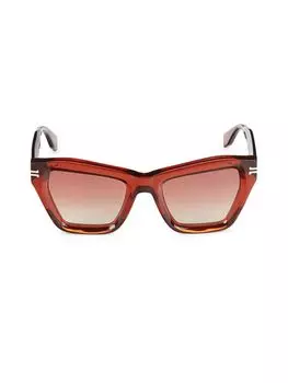 Солнцезащитные очки «кошачий глаз» 51MM Marc Jacobs, цвет Red Havana