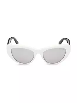 Солнцезащитные очки «кошачий глаз» 53MM Moncler, белый