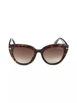 Солнцезащитные очки «кошачий глаз» 53MM Tom Ford, цвет Havana