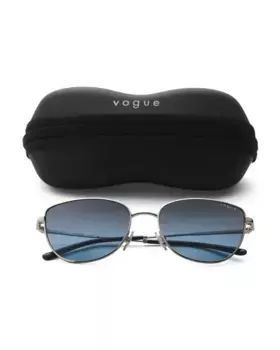 Солнцезащитные очки «кошачий глаз» 54 мм Vogue, серебристый/синий