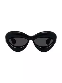 Солнцезащитные очки «кошачий глаз» 55 мм с завышенной талией Loewe, черный