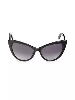 Солнцезащитные очки «кошачий глаз» 56MM Kate Spade New York, черный