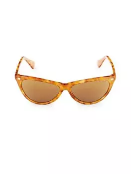 Солнцезащитные очки «кошачий глаз» 56MM Ralph Lauren, цвет Light Havana