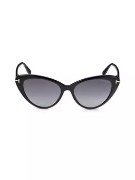 Солнцезащитные очки «кошачий глаз» 56MM Tom Ford, черный