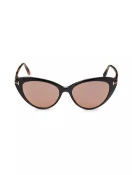 Солнцезащитные очки «кошачий глаз» 56MM Tom Ford, цвет Matte Black