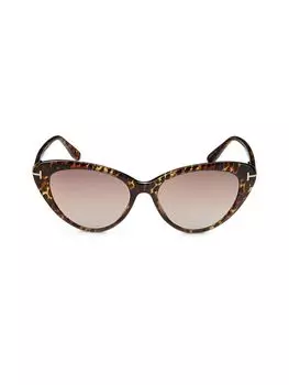 Солнцезащитные очки «кошачий глаз» 56MM Tom Ford, цвет Havana